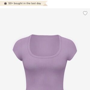 PINK Victoria's Secret Lilac Ribbed Scoop Neck Short Sleeve Tee